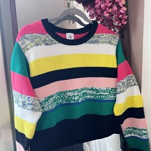 Cabi Pop Crop Stripe Sweater